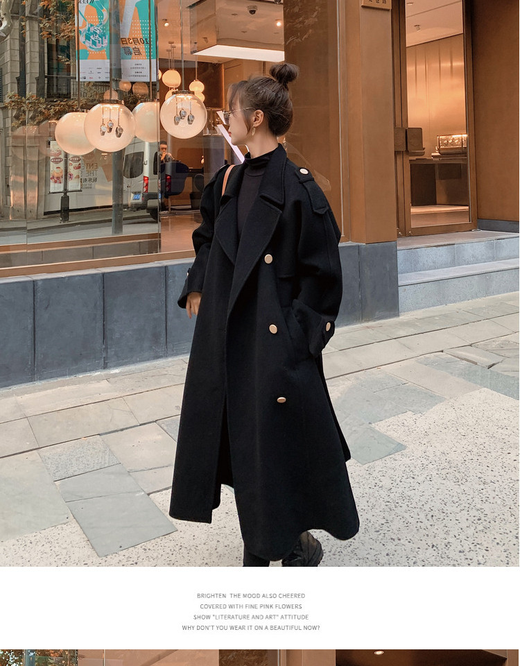 2023 Hepburn Wind Coat Women's Winter Thickened Fashionable Elegant Popular Korean Loose Double-breasted Woolen Coat Trendy_voghion.com