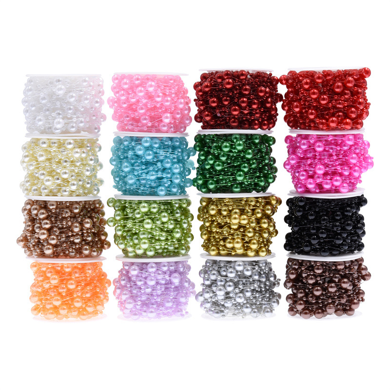 Cross-border sales 8+3 stars Pearl plastic fishing line beads bridal hair accessories wedding decoration beads 10 meters