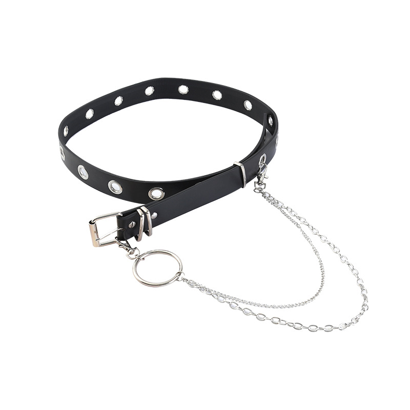 European and American concave shape belt ins super hot women's belt punk style student pants belt retro trend hip-hop bf