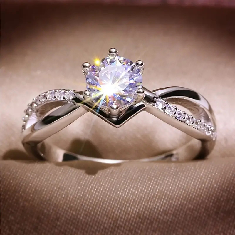 Cao Shi new online celebrity Live supply ring imitation moissanite high-end fashion ring classic proposal ring for women