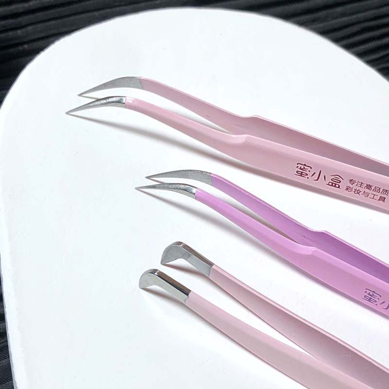 False eyelash tweezers stainless steel olecranon clip grafting tweezers eyelash clip gold feather clip high precision eyelash Special