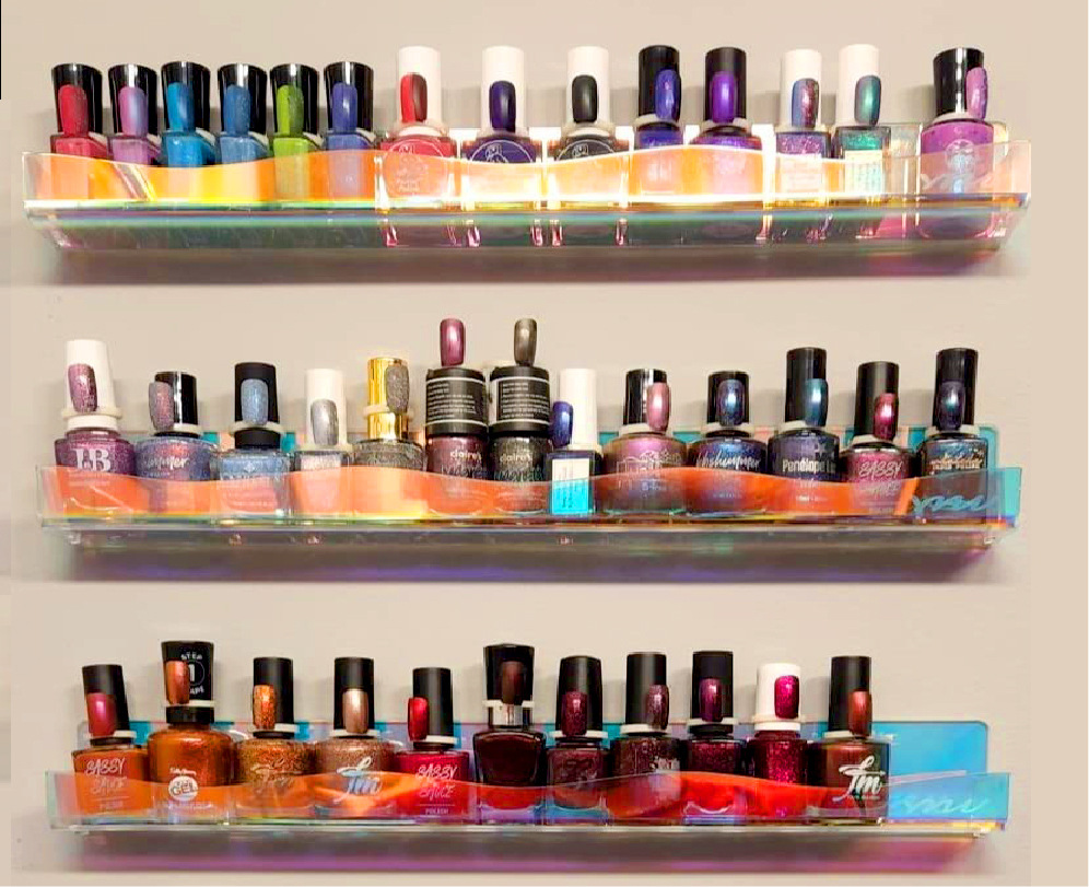 Cross-border Colorful Acrylic Wall Storage Rack Nail Polish Nail Art Display Hand-held Doll Storage Bookshelf Wall Hanging