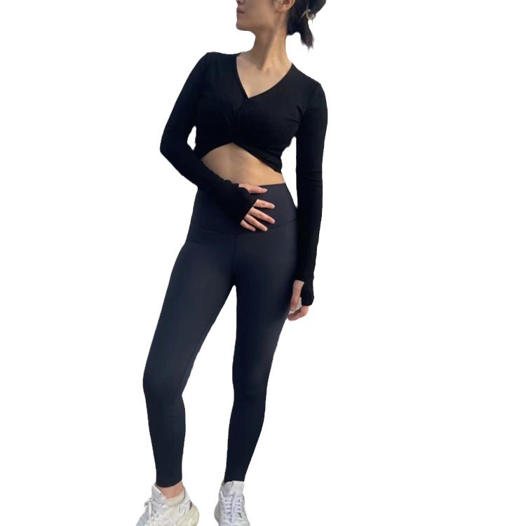 Internet Celebrity Autumn and Winter New Long-sleeved Yoga Top Women's Slim-fit Slimming Sports Pilates Fitness Wear Running Blouse