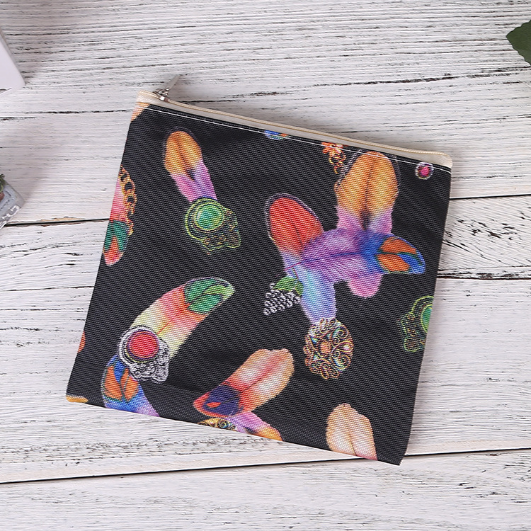 Canvas pencil case wholesale creative logo portable zipper cotton bag manufacturers printed Korean blank advertising storage bag