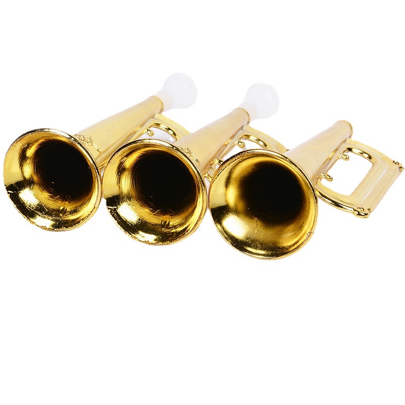 Children's Toy Plastic Horn Gold-plated Electroplated Horn Kidsren's Musical Instrument Night Market Stall Hot Selling Kidsren's Toys