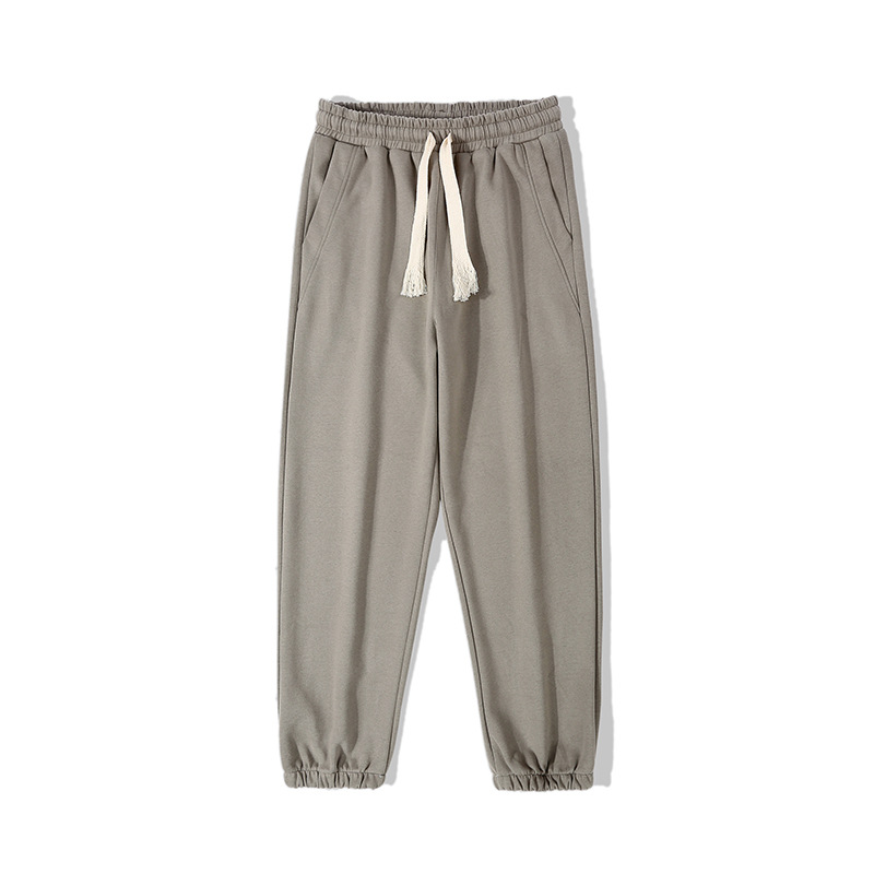 Han Haipeng Yun Japanese men's fashion brand solid color ankle-tied sweatpants Men's High Street straight pants men's casual sports pants