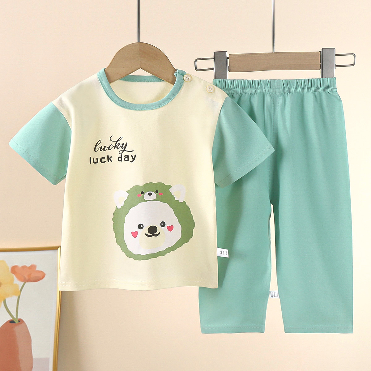 Children's Short-sleeved suit Cotton Summer Baby's T-shirt Boys' Home Clothes Girls' Pajamas Summer Clothes Children's Clothing