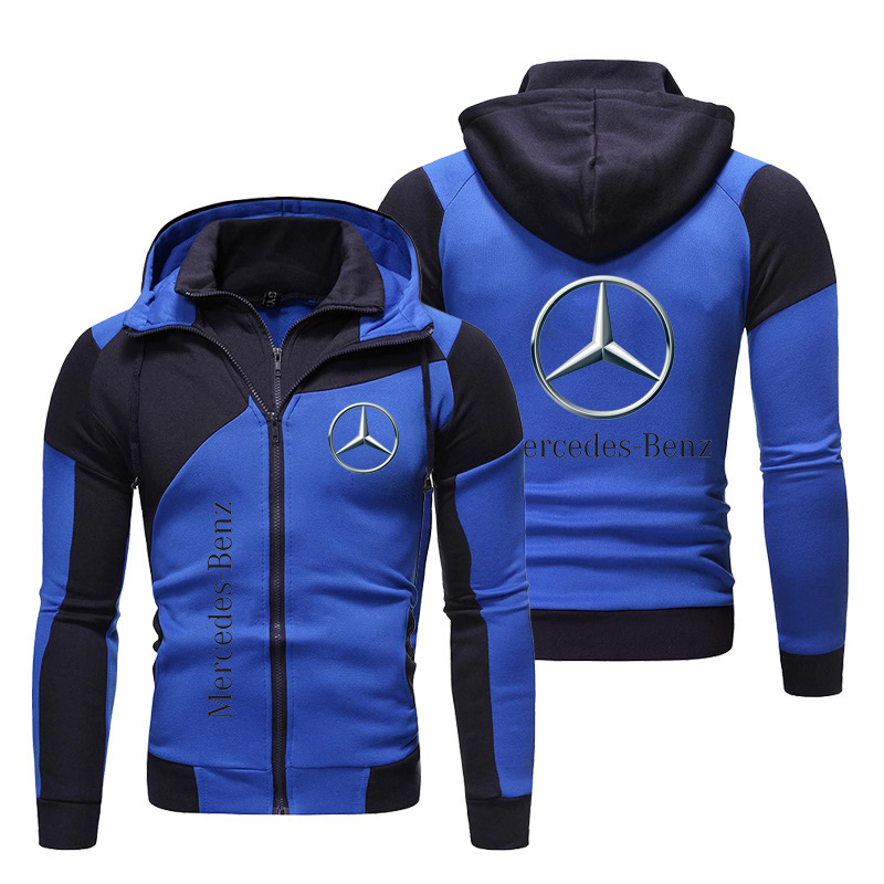 European and American foreign trade 2022 New handsome trend all-match leisure large size sweater double zipper coat car logo work clothes
