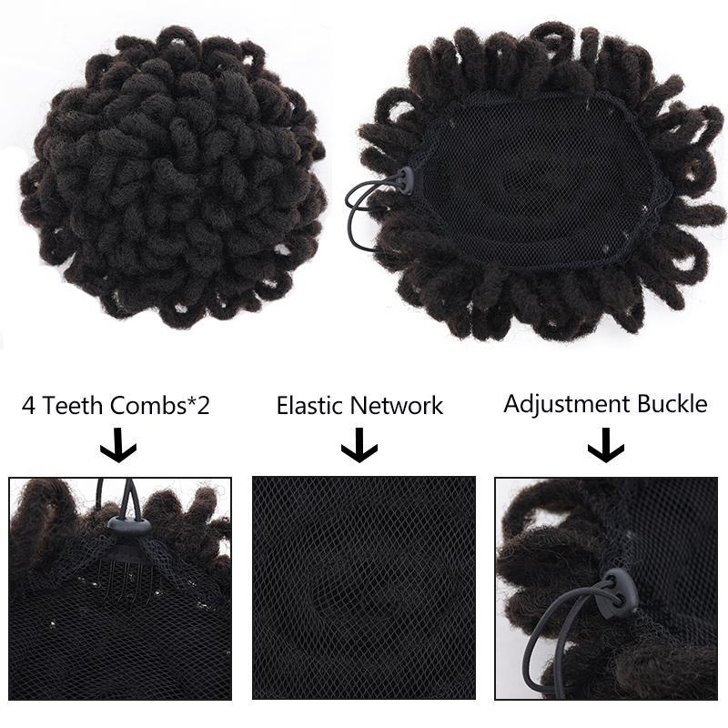 European and American wig hip hop small roll dirty braid African black Caterpillar hair pack fluffy Bud ball head