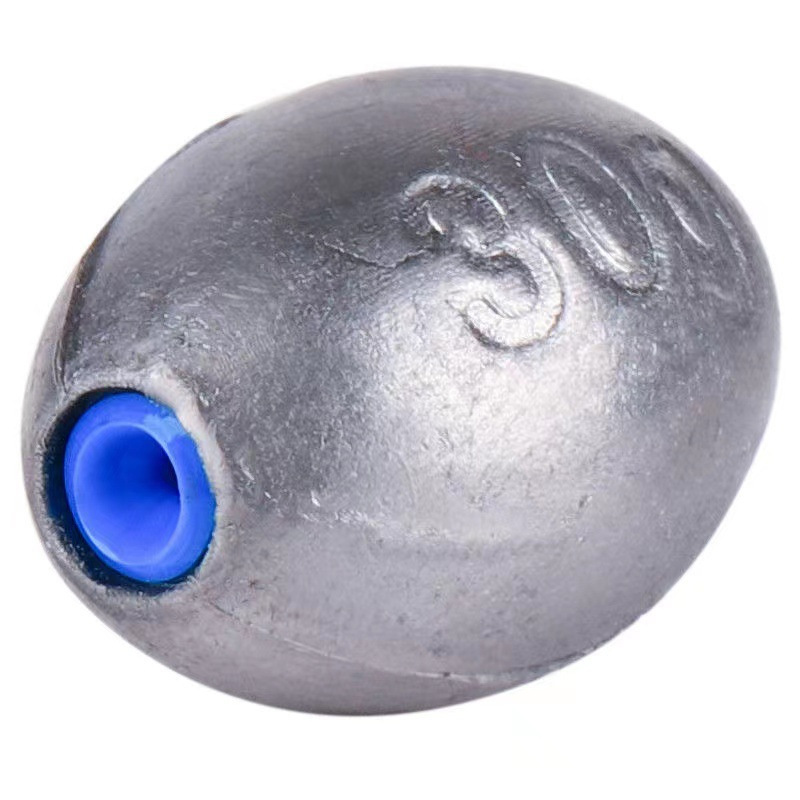 Plastic core Tongxin lead pendant throwing Rod long shot anti-hanging bottom hollow olive-shaped fishing pendant sea fishing Zhongtong lead pendant