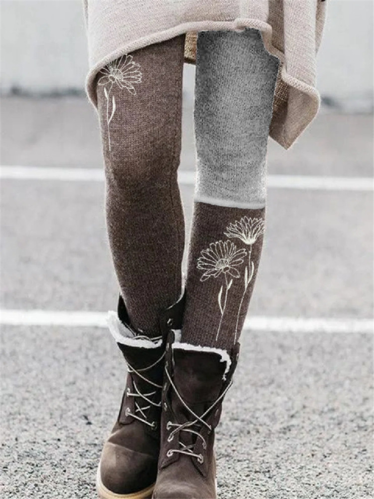 wish Amazon AliExpress cross-border European and American foreign trade Women's elastic pants printed slim bottoming pants
