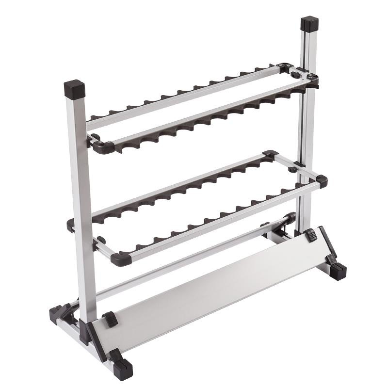 Aluminum alloy fishing rod display rack 24 holes fishing gear Road rod bracket aluminum alloy storage pendulum display rack