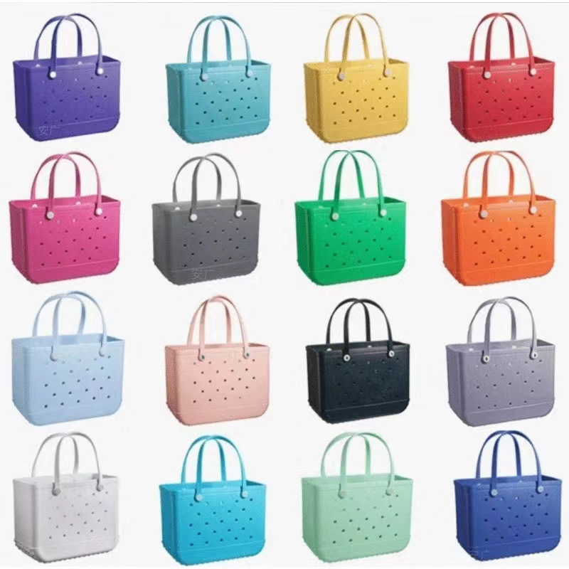 Cross-border in stock EVA Hole Bag Shoulder Bag EVA Beach Bag Storage Bag Soft Waterproof Wear-resistant Swimming Sand
