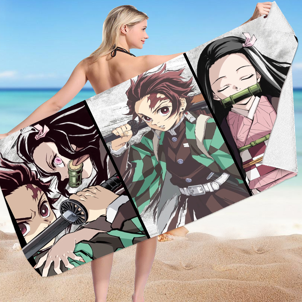 Cartoon series beach towel microfiber double-sided velvet beach towel swimming bath towel changeable square towel beach towel