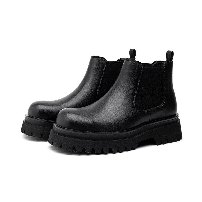 In the spring of 2023, the new youth tooling high-top leg round head medium barrel thick bottom medium heel Martin boots 182182-R