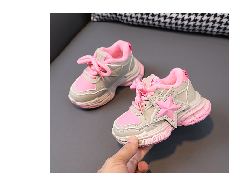 Kinderen katoenen kindermode schoenen 1-6 jaar oud 3 jongens sneaker fleece gevoerd warme meisjes hardloopschoenen peuter kinderschoenen_voghion.com