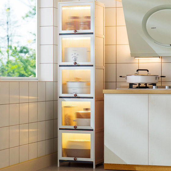 Gap Kitchen Storage Rack Flatting Rack Seasoning Rack Storage Rack Kitchen Supplies Sideboard Household Multi-Layer Cabinet