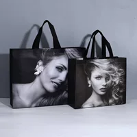 Фильм покрыл non-сплетенный мешок в запасе рекламируя non-сплетенный мешок tote напечатал Логос одежда Обувная коробка Мода портативный мешок упаковки