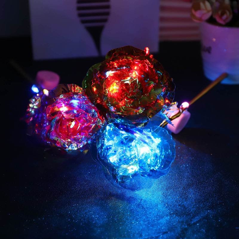 24k金箔花バラ花カーネーションバレンタインフェスティバル母の日妻ガールフレンド诞生日発光バラ|undefined
