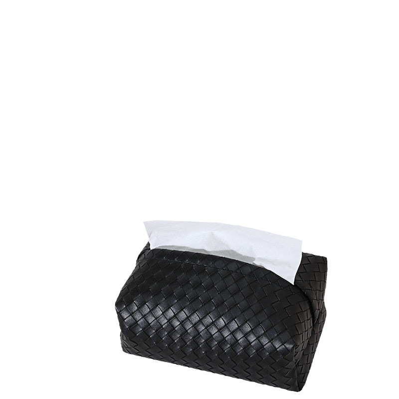 Woven leather tissue box car light luxury desktop storage box leather tissue box bedroom restaurant napkin carton