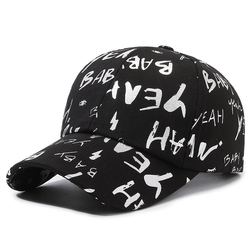 New Fashion Printed Baseball Cap Women's Summer Running Big Brim Sun Protection Sun Hat Korean Style Trendy Riding Cap