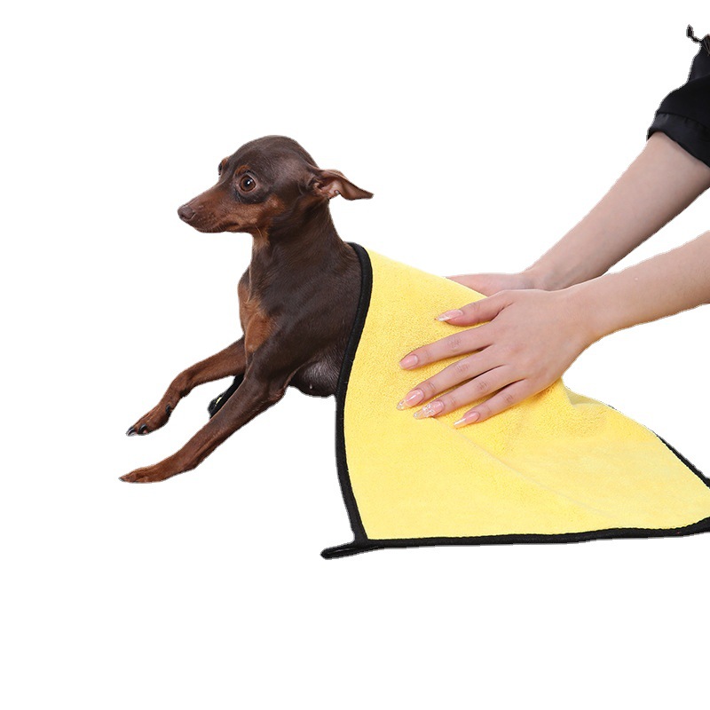 Two-color Coral Fleece Pet Towel Dog Cat Thickened Large Quick-drying Bath Towel Soft Absorbent Pet Bath Towel