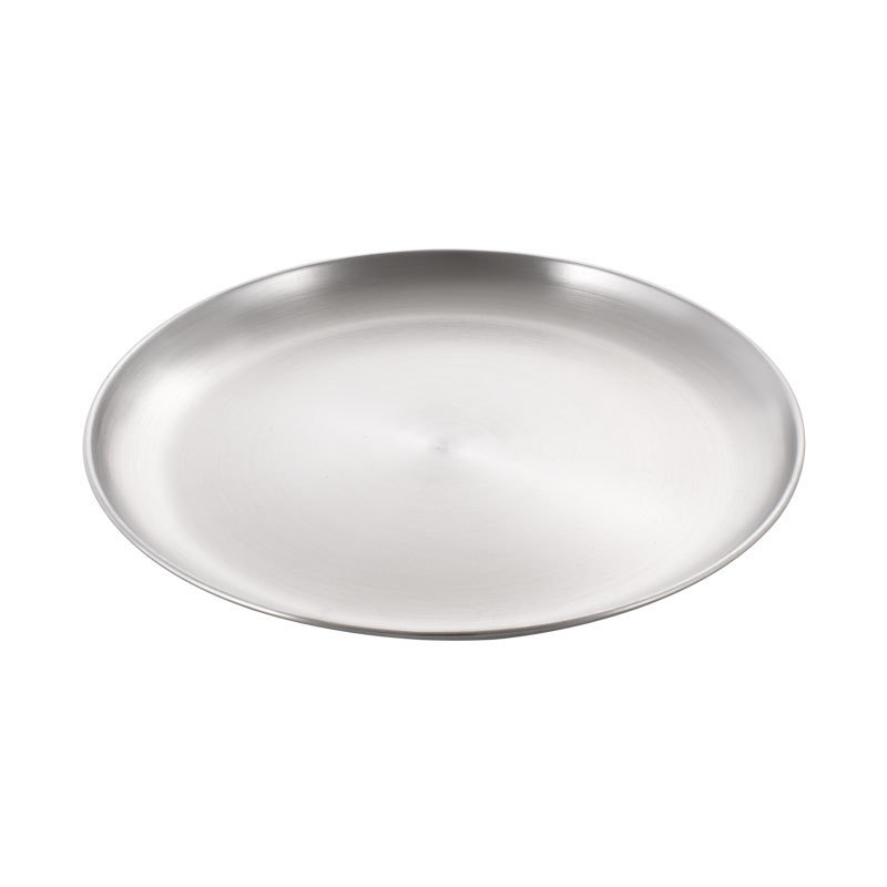 Outdoor Picnic Stainless Steel Dinner Plate Camping Tableware Thickened Dish Plate Barbecue Heat Resistant Plate Barbecue Plate Portable Cookware