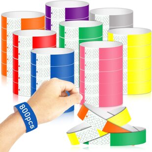 Disposable bracelet solid color wordless color wristband party waterproof hand band synthetic paper concert adhesive wristband
