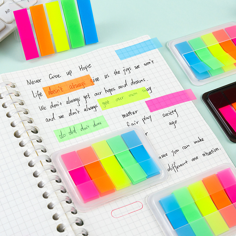 Fluorescent Morandi Indication Label Message Index Notes Translucent Post-it Notes Student Stationery Hot Selling Amazon
