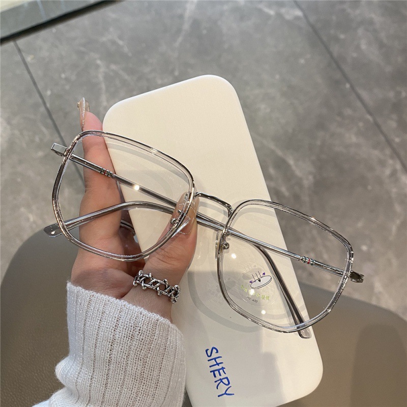 20213 Little Red Riding Book Same Anti-blue Glasses for Men and Women Korean Chao Plain Plain Frame Round Face Slimming