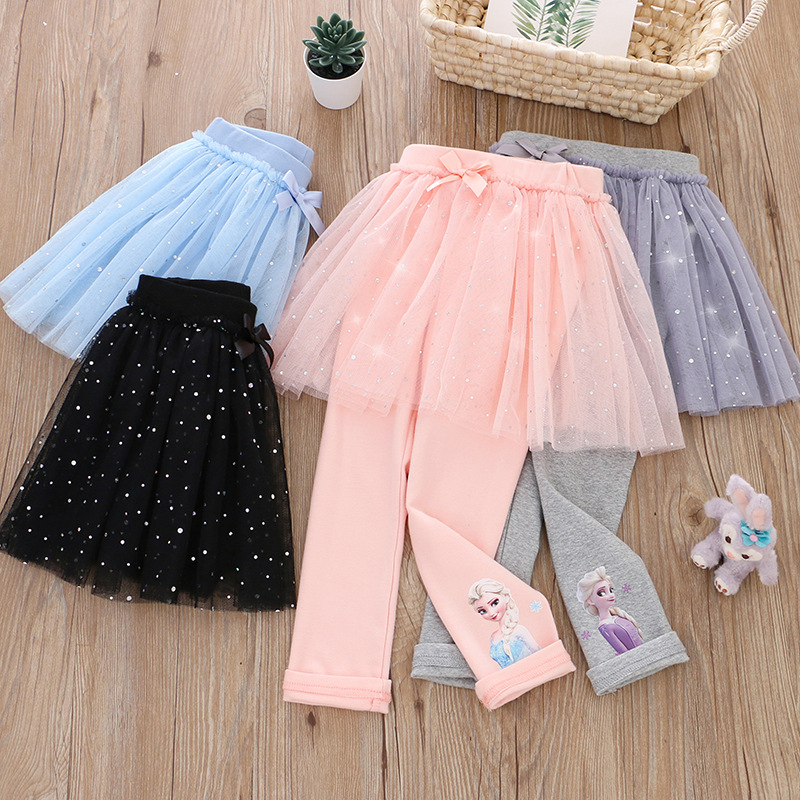 2025 spring and autumn new Korean girls skirt gauze female baby pants leggings princess cotton a generation of hair