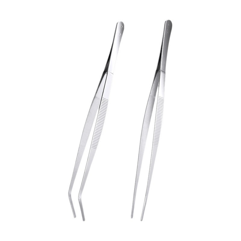 Stainless steel elbow straight head with teeth accessories tweezers round head industrial metal repair tools sterile tea clip