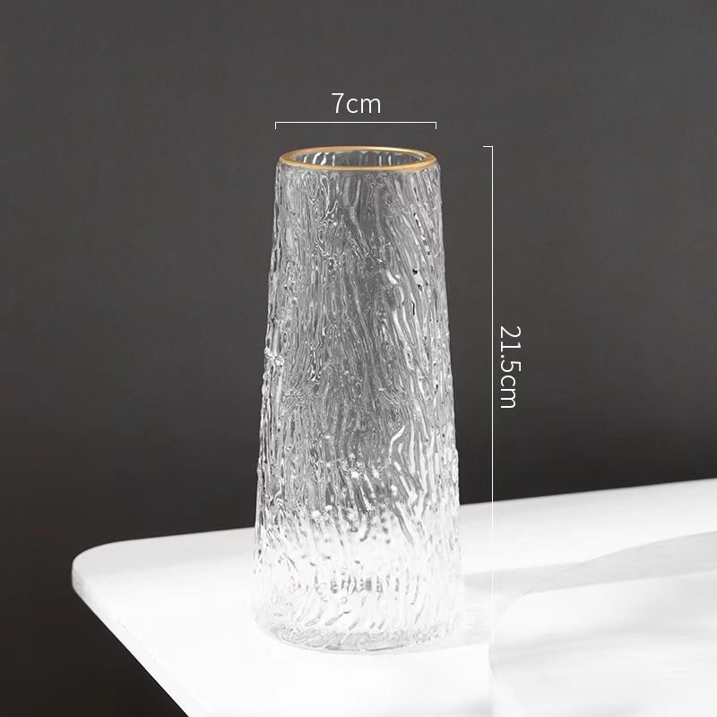 European-style simple creative transparent glass vase high-grade rose flower bottle ins style living room flower arrangement ornaments