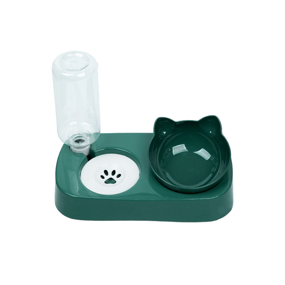 Cat Bowl double bowl cervical spine protection automatic drinking water anti-knock food bowl dog bowl teddy dog bowl rice bowl cat dog supplies