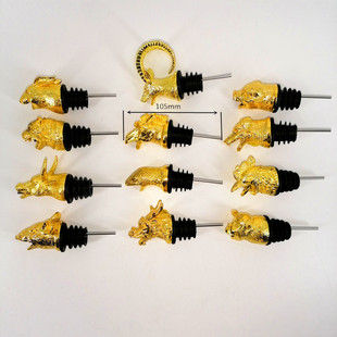 Factory diameter for zinc alloy zodiac animal head pourer fancy pourer wine advertising gifts