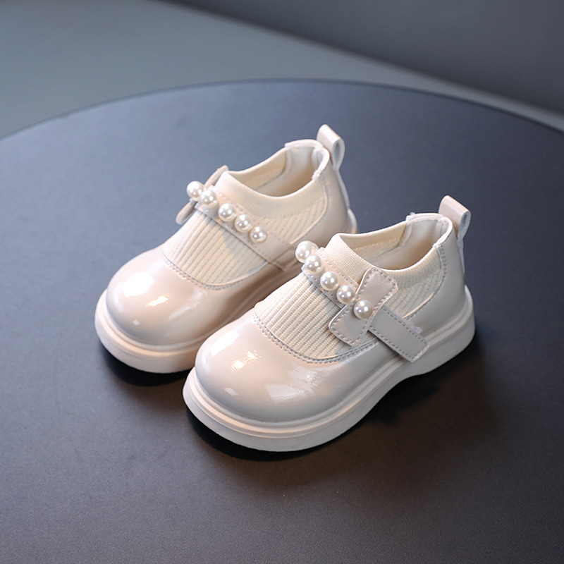 Japanese girls Big Head leather shoes student performance shoes wool elastic fashion Pearl dance shoes wholesale