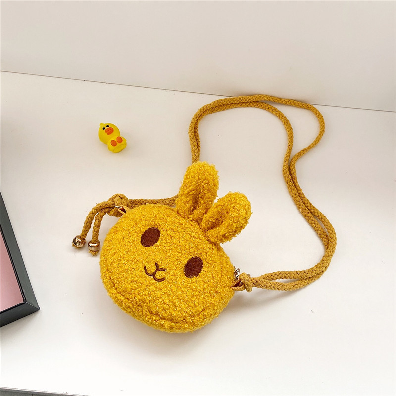 New Children's Small Bag Fashion Princess Coin Purse Baby Girl Accessories Bag Cute Plush Rabbit Crossbody Bag