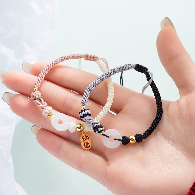 Chenqi safety buckle bracelet men's and women's lucky year couple's bracelet woven light luxury niche girlfriends bracelet ins