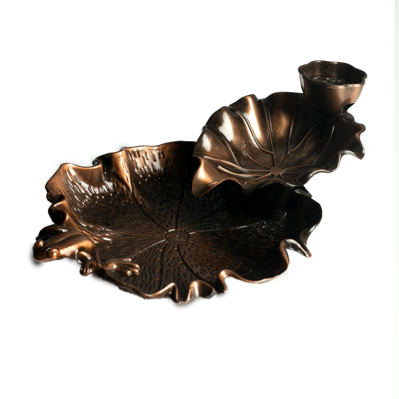 Frog lotus leaf backflow incense seat zinc alloy Tower incense base [cross-border exclusive]]