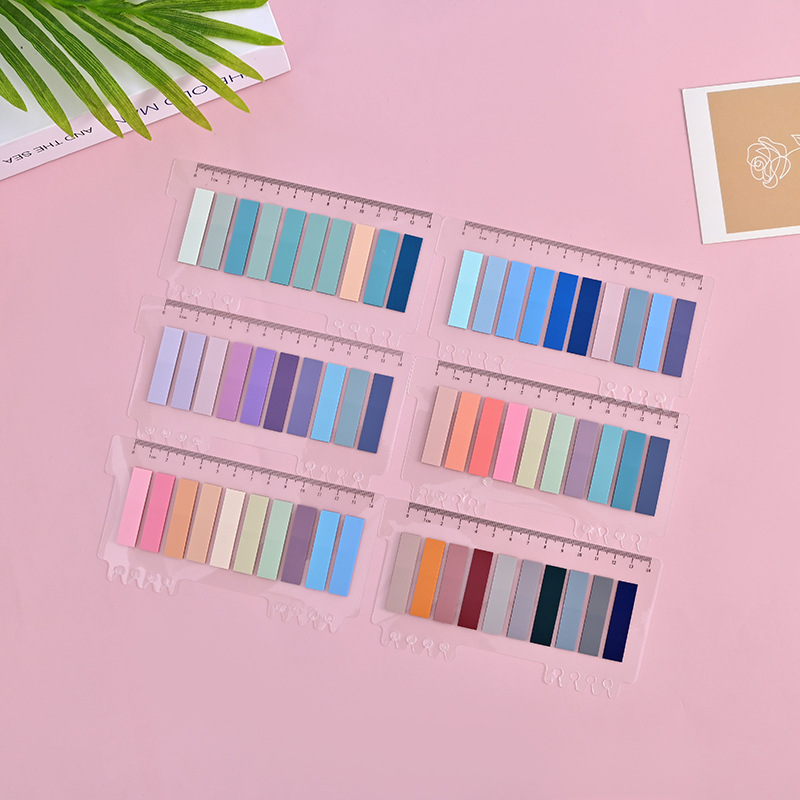 New Morandi color index stickers creative N times stickers PET notes ins Wind color transparent Post-it notes wholesale
