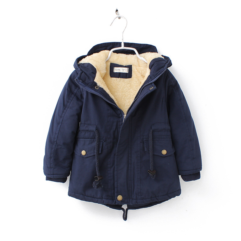 2025 winter new boys' fleece-lined padded warm hooded dovetail cotton-padded coat cold-proof cotton-padded jacket children's cotton-padded jacket 8031