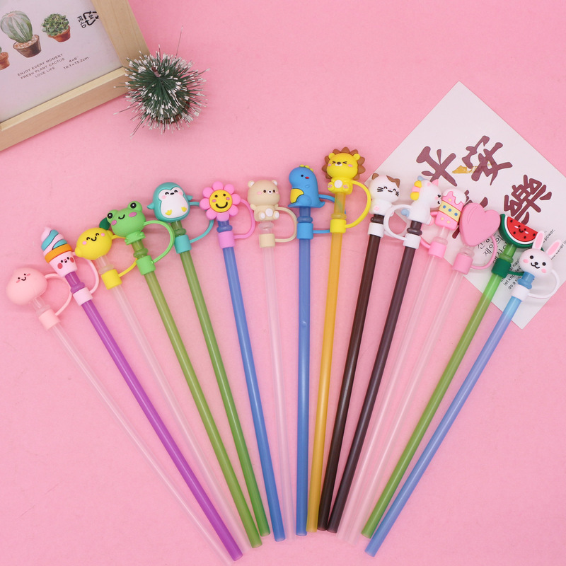 かわいいシリカゲルストローキャップ8mmソフトゴムシリカゲルストローキャップ防塵キャップカップアニメ部品プラグ供給|undefined