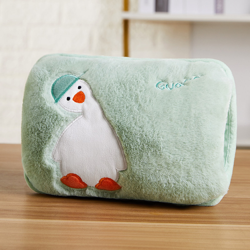 Foreign Trade Cross-border Rechargeable Warm Water Bag Warm Baby Electric Hand Warmer Skin-friendly Fluff Electric Hot Water Bag Charging