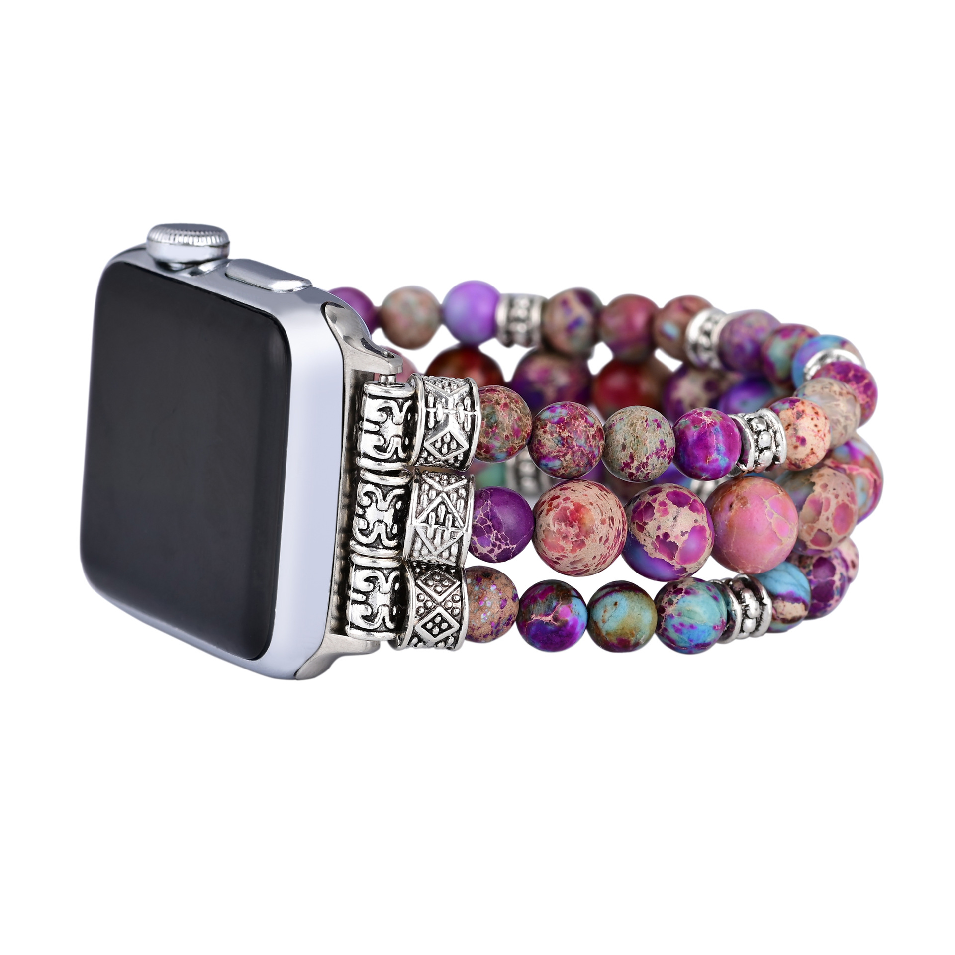 Cross-border e-commerce supply Purple Emperor stone elastic rope beaded Apple watch strap bohemian watch strap
