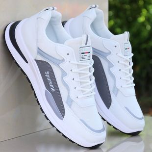 Summer Men's Shoes Breathable Forrest Gump Shoes Men's Trendy All-match White Shoes Mesh Surface Sports Leisure Running Torre Trendy Shoes