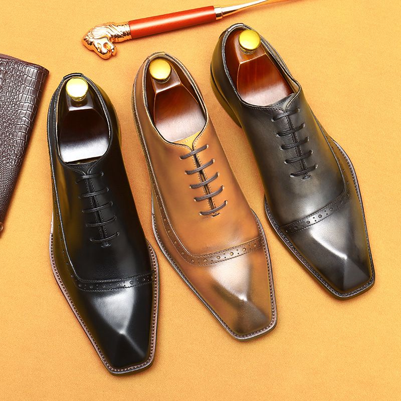 [vip for] cross-border e-commerce foreign trade leather shoes men's leather British brogue carved business dress shoes