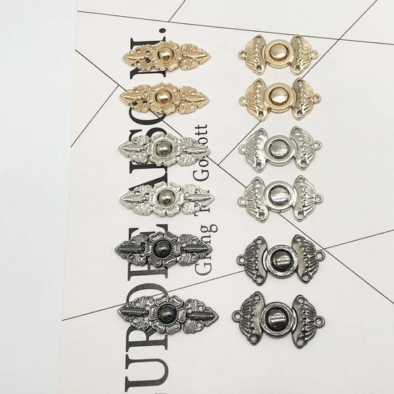 Spot Metal Hanfu Tang Suit Collar Buckle Buckle Cheongsam Metal Buckle Retro DIY Bright Buckle