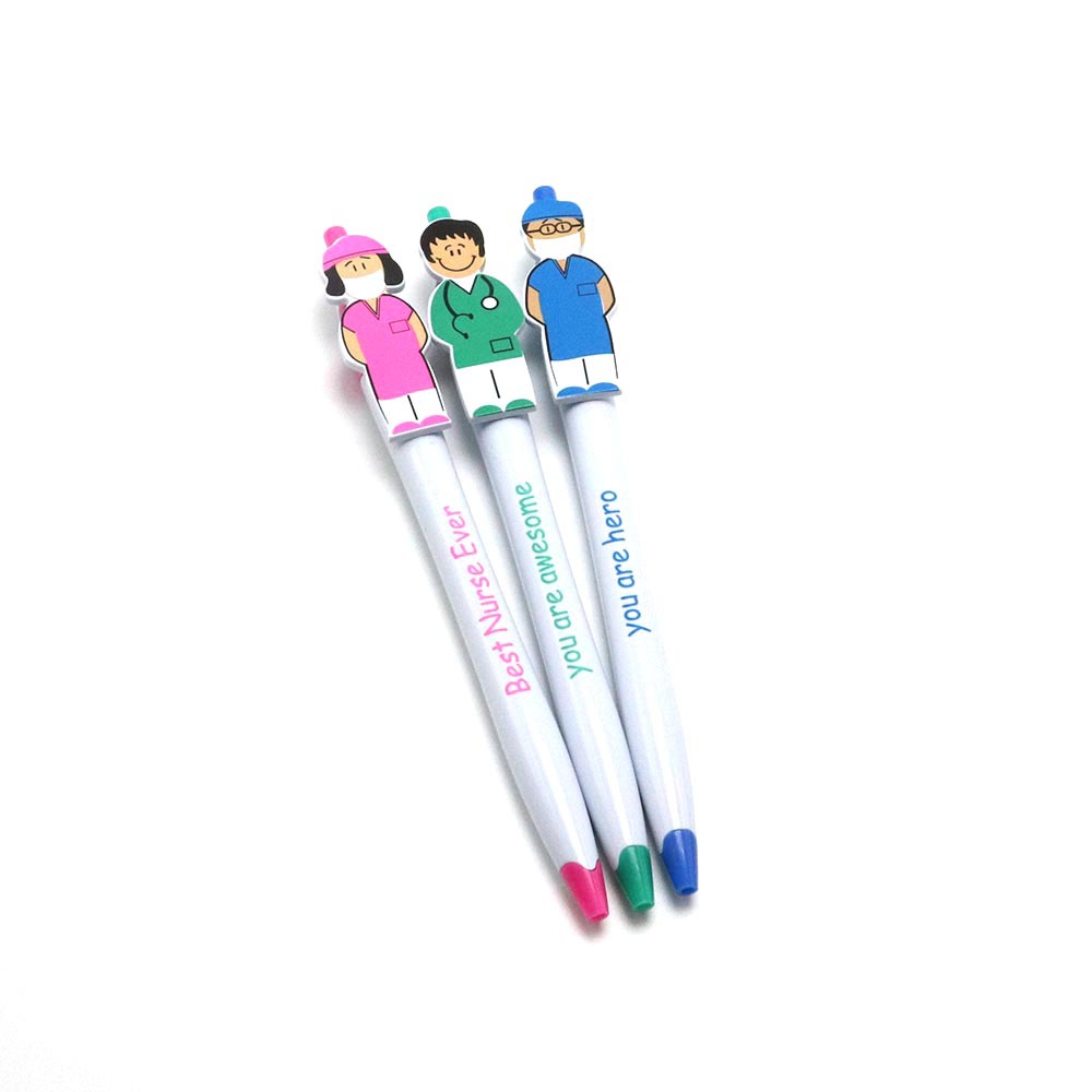 Amazon Hot Doctor Nurse Cartoon Shape Creative Ballpoint Pen Nurse Day Gift Advertising Promotional Gift Pen