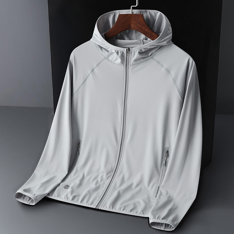 Sun protection clothing men's and women's sports skin windbreaker thin breathable fishing clothing hooded couple mountaineering clothing one-piece delivery