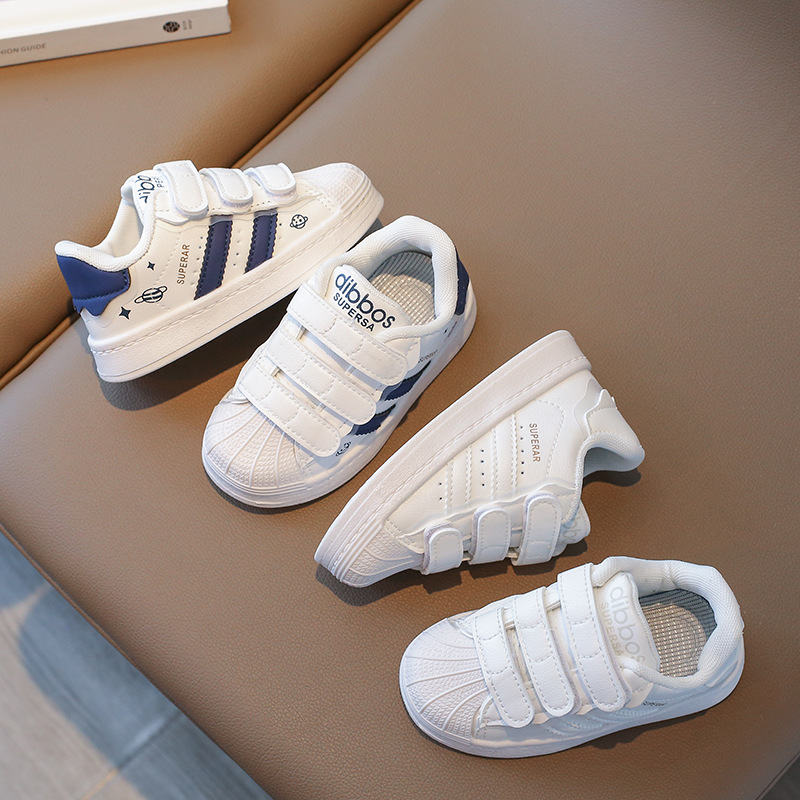 Children's board shoes 2024 autumn new single shoes girls small white shoes baby shoes kindergarten children shell head
